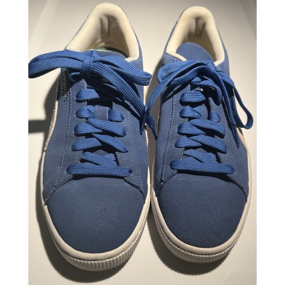 Puma Suede Classic Sneakers Womens 8.5 Blue White Low Top Shoes 352634-64